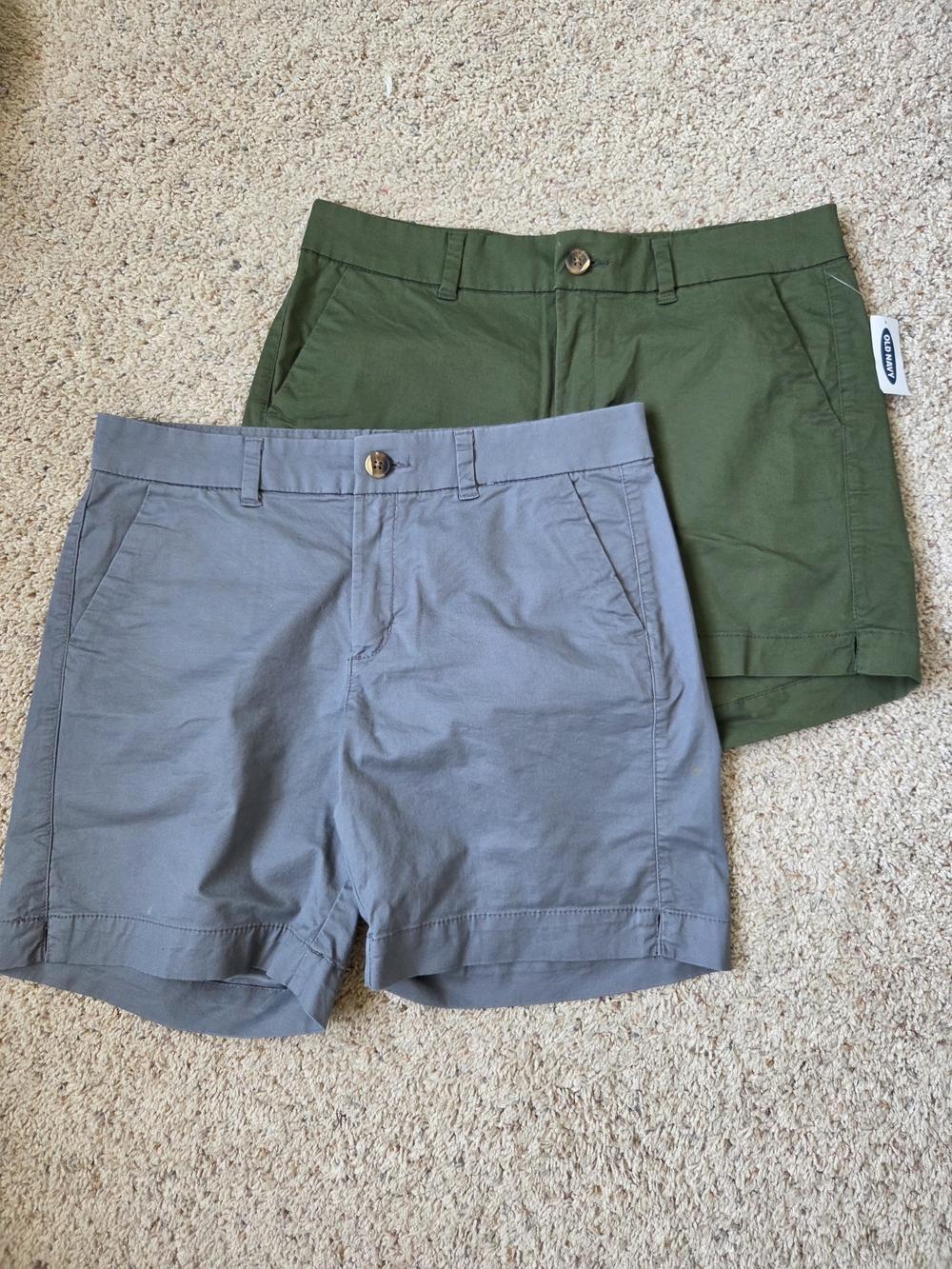 Old Navy Women's Two-Pack Shorts — Olive Green & Gray